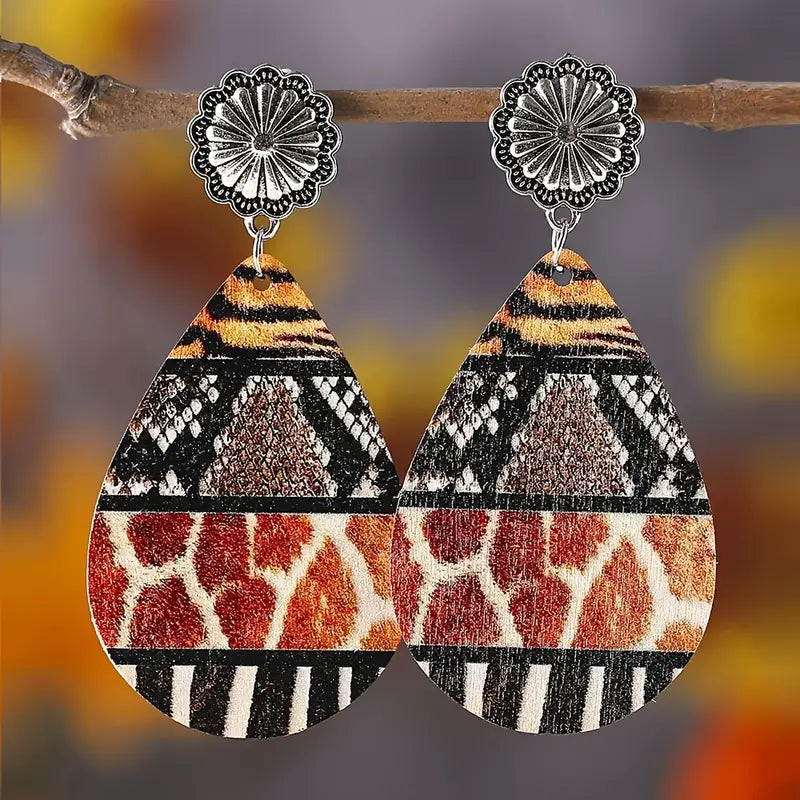 Ladies Wooden Drop Earrings