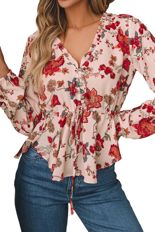 Floral Frilled Top