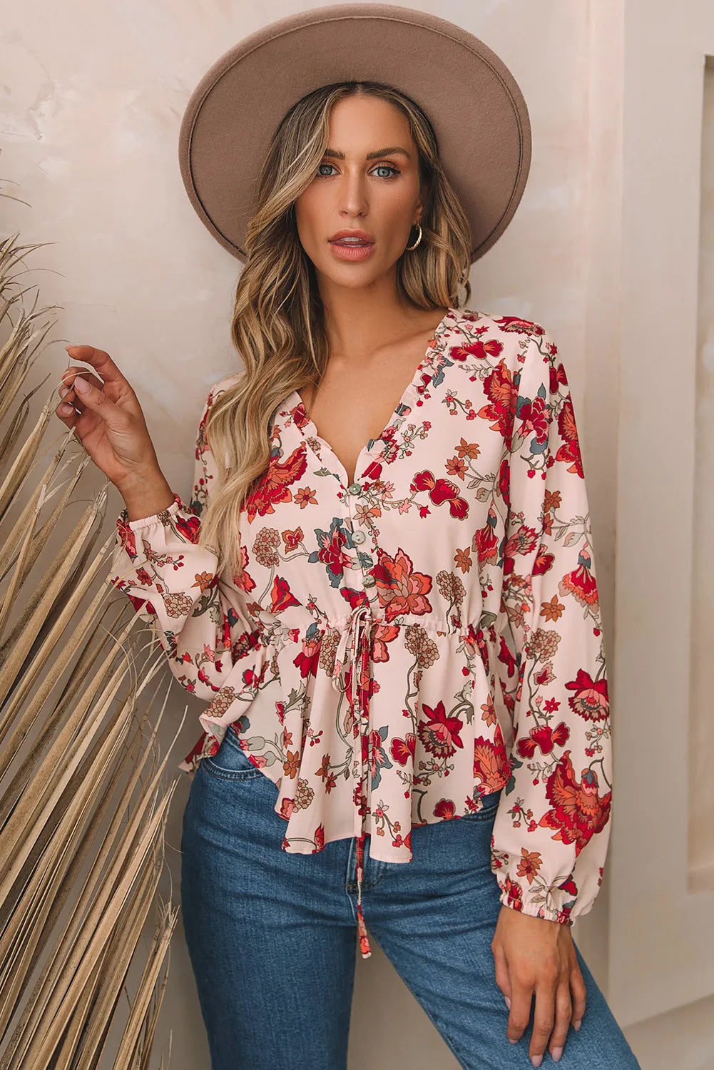 Floral Frilled Top