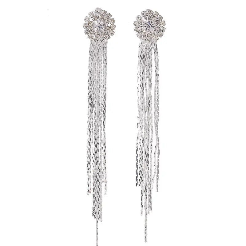 Rhinestones Tassell Earrings