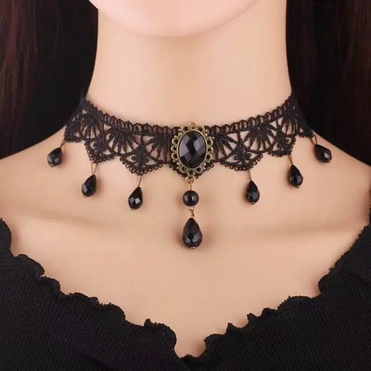 Tassel Crystal Lace Necklace