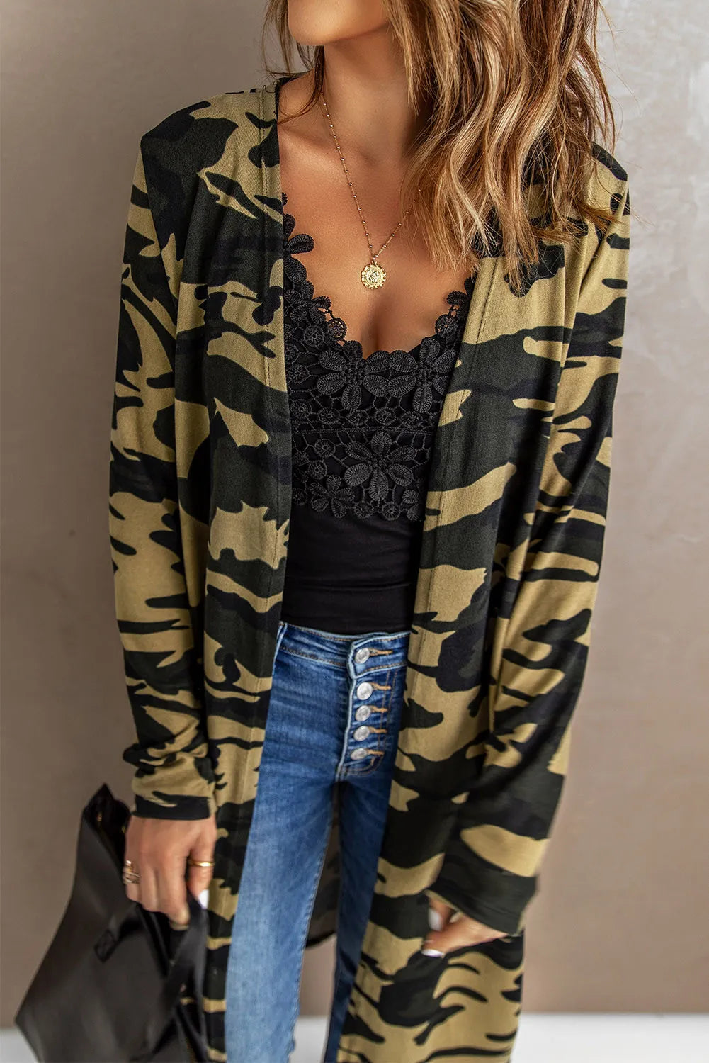 Green Camo Cardigan