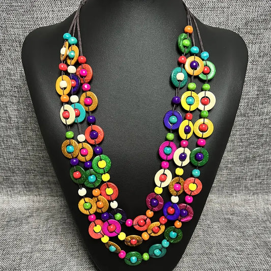 Coconut Shell Necklace Multicolor