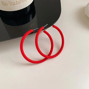 C-Shaped Red Earrings