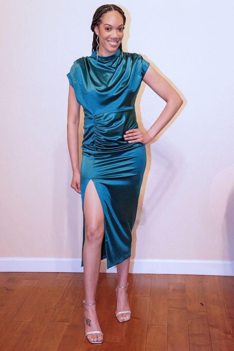 Satin Split Dress