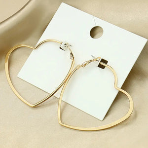 Big Heart-Shaped Hoop Earrings