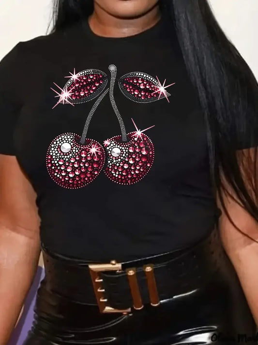 Cherry Rhinestone Tee