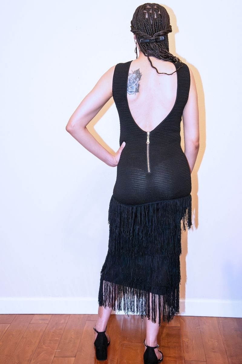 Chic Spliced Tassels Dress