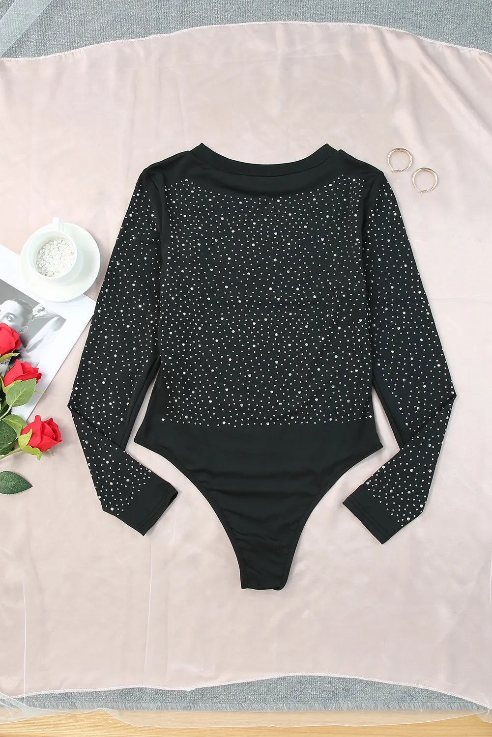 Long Sleeve Rhinestone Bodysuit