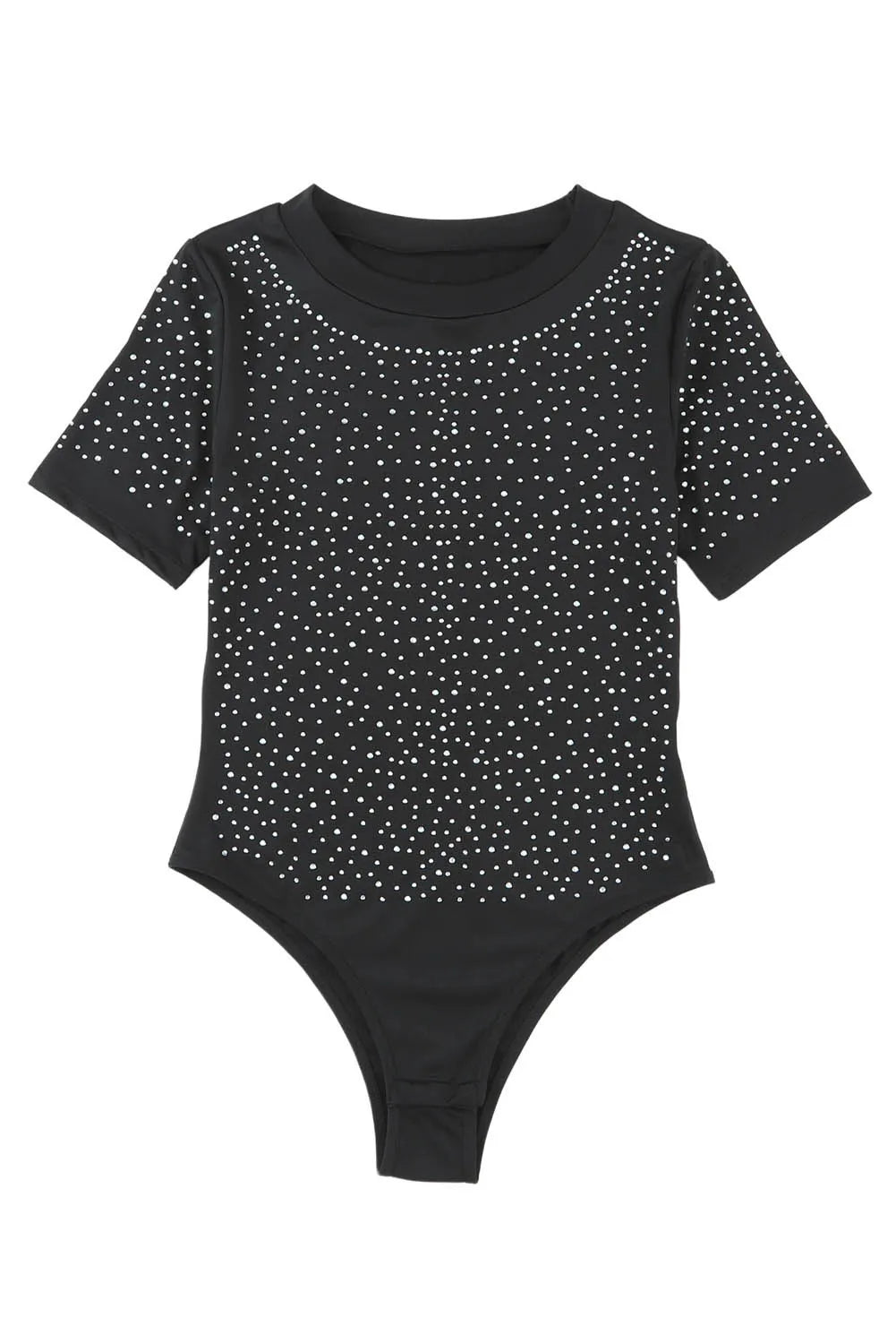 Short Sleeve Rhinestone Bodysuit