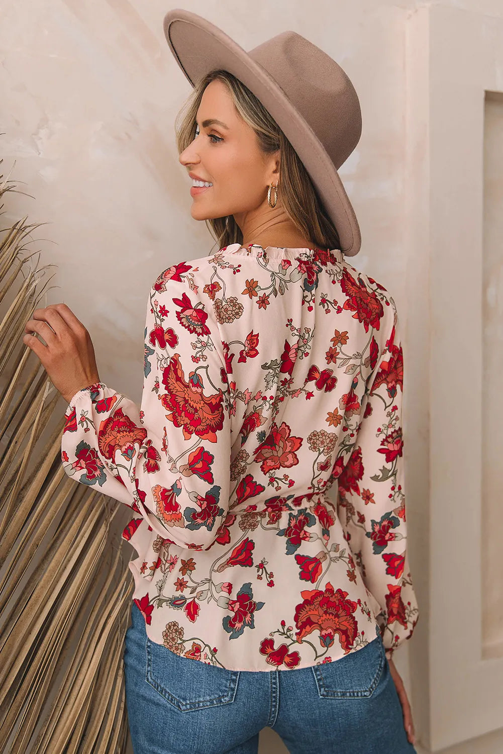 Floral Frilled Top