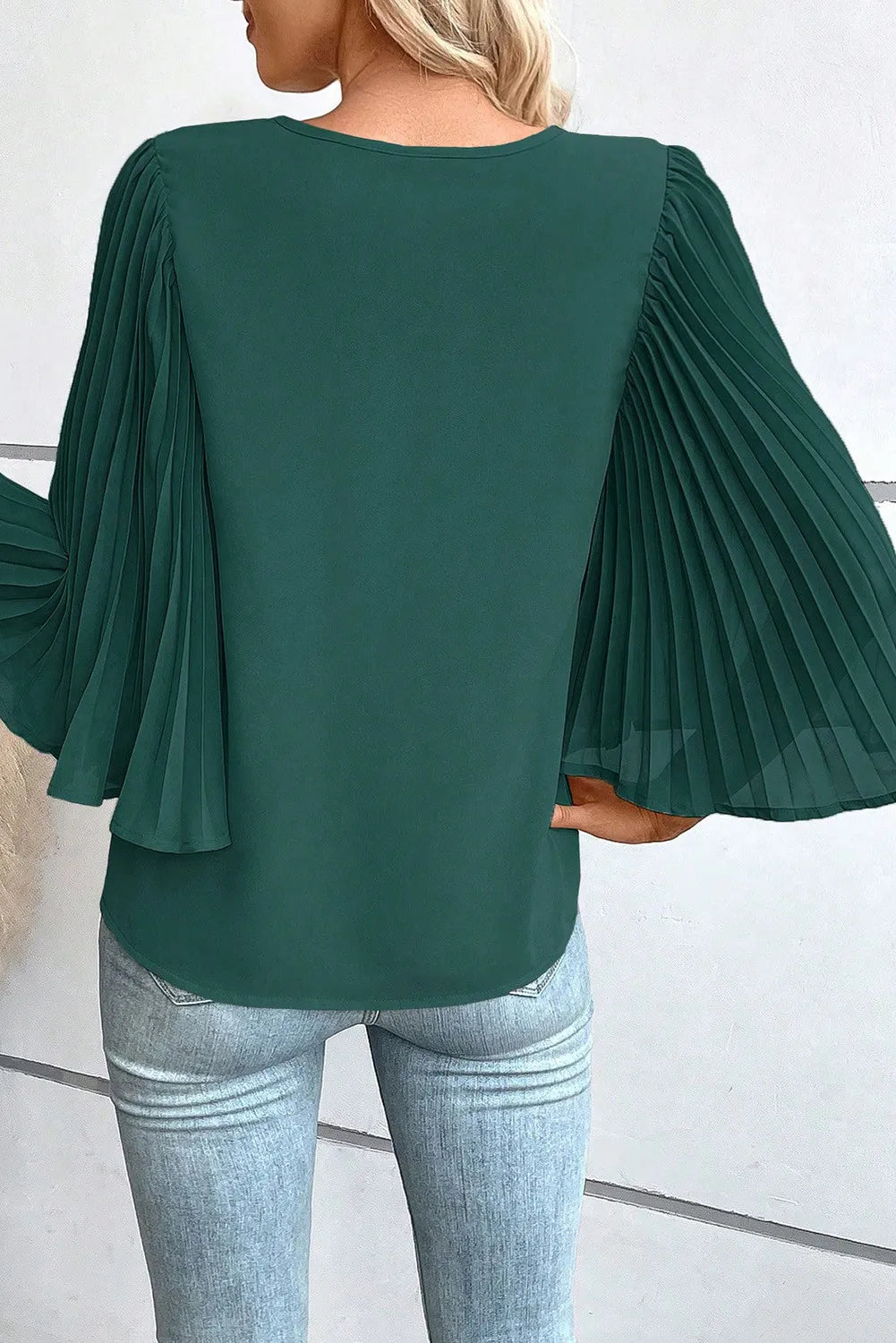 Greenish Pleated Top