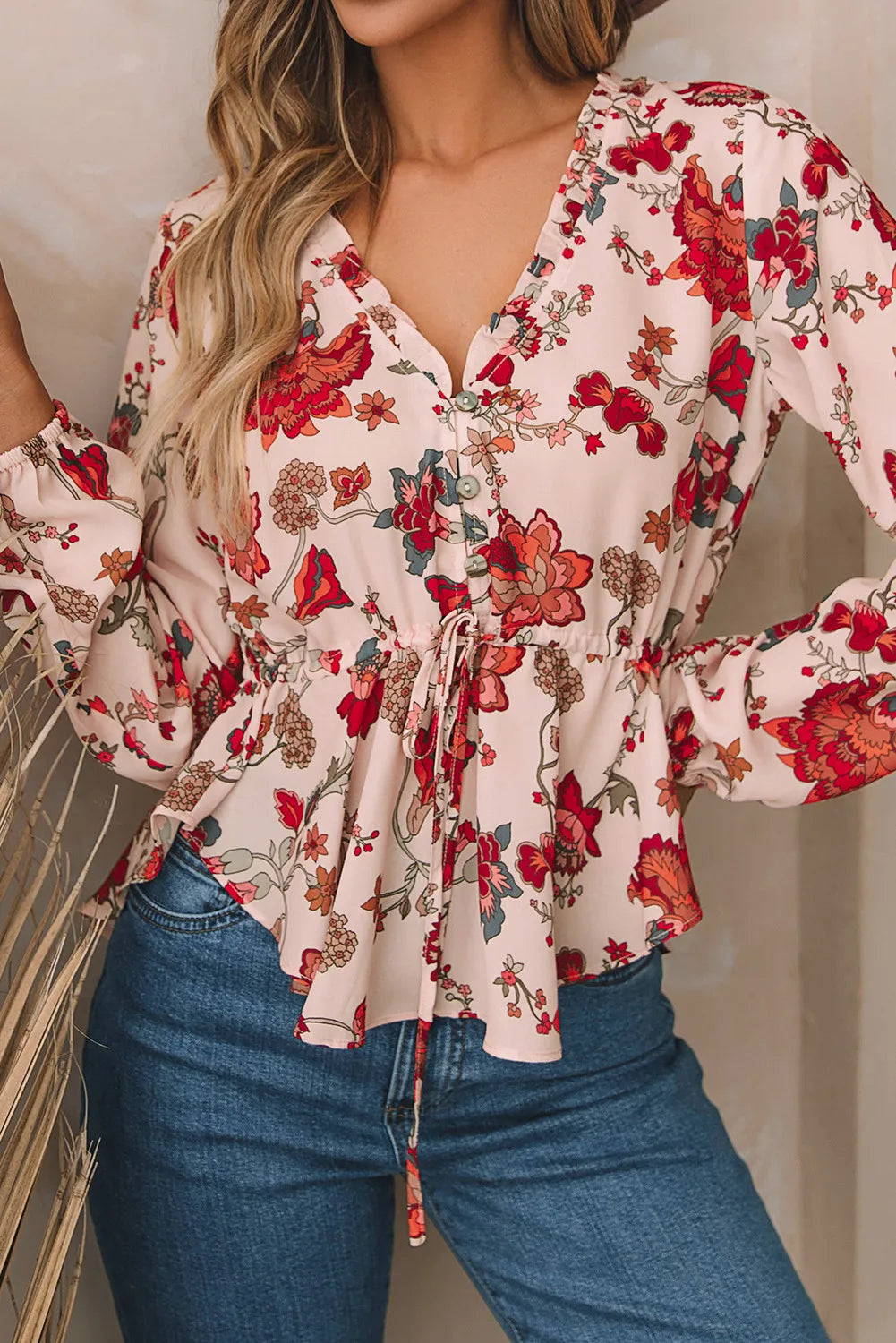 Floral Frilled Top