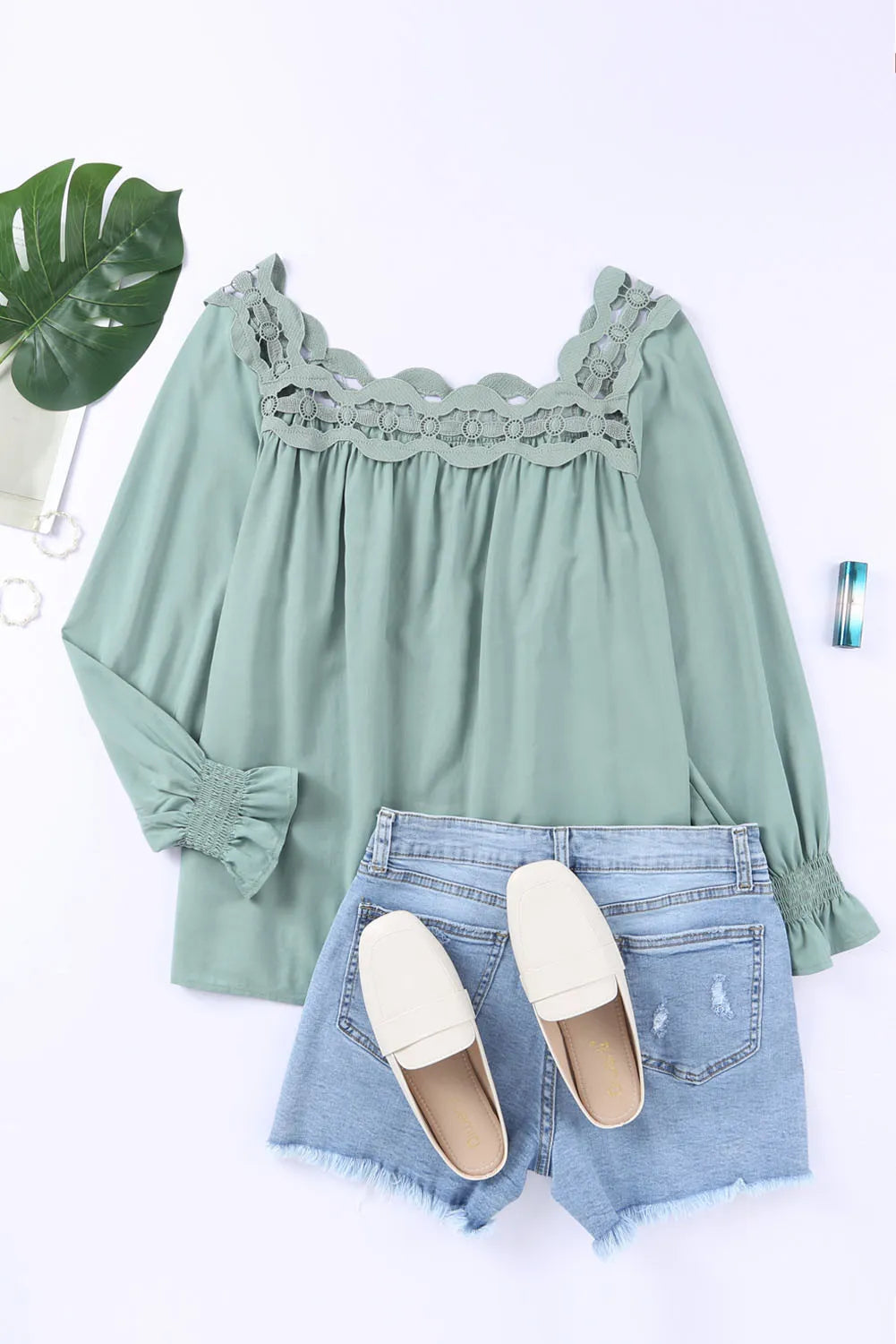 Green Lace Top