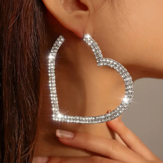 Heart Rhinestone Hoop