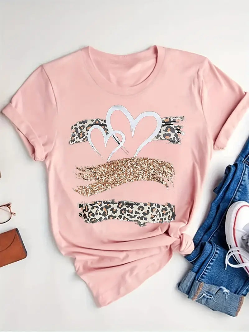 Heart & Leopard Tee