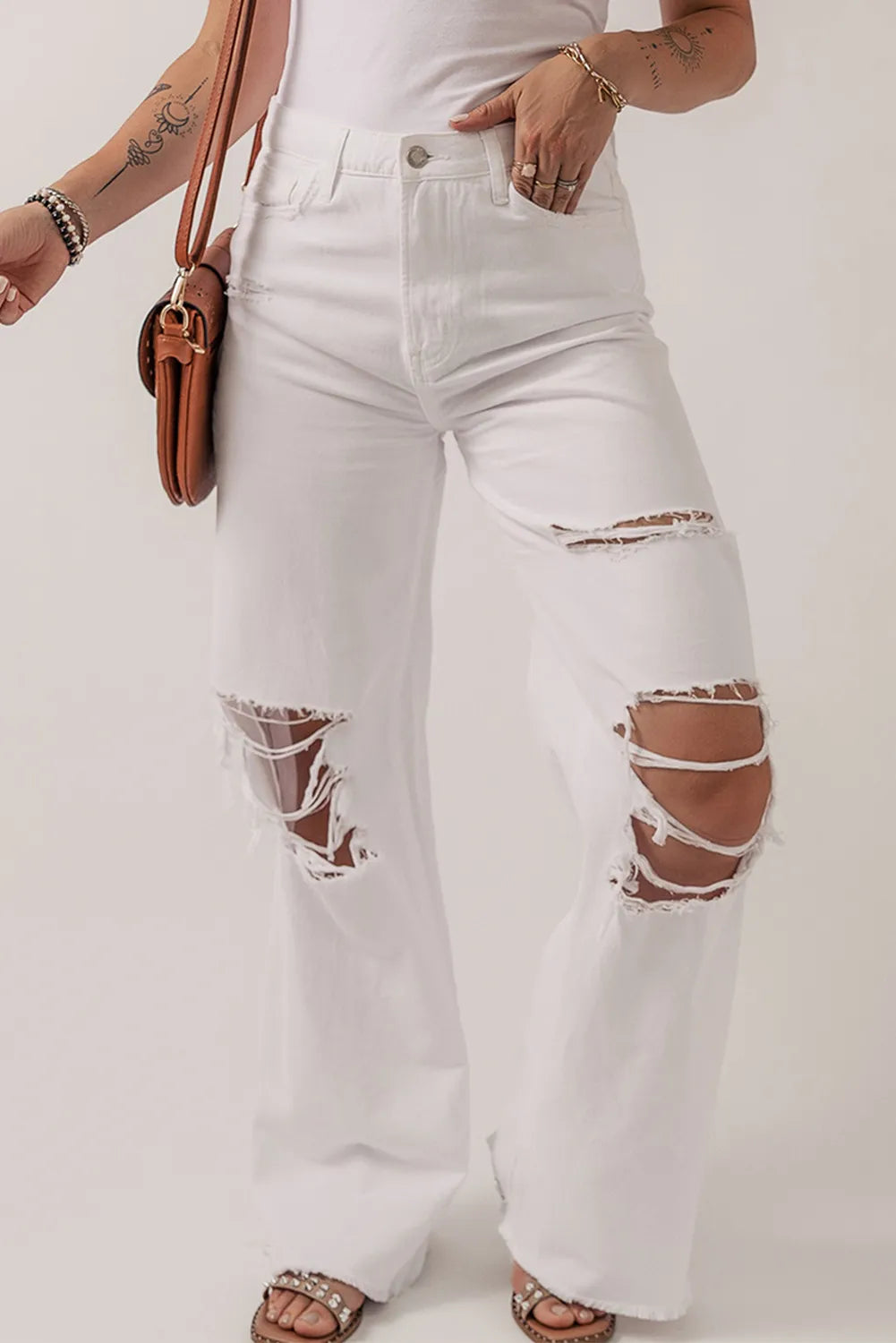 White Straight Jeans