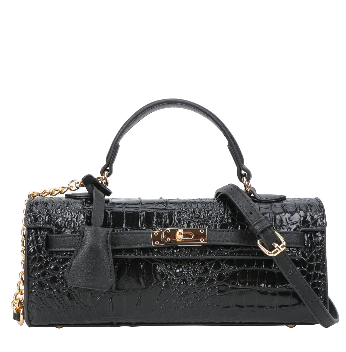 Croco Boxy Satchel