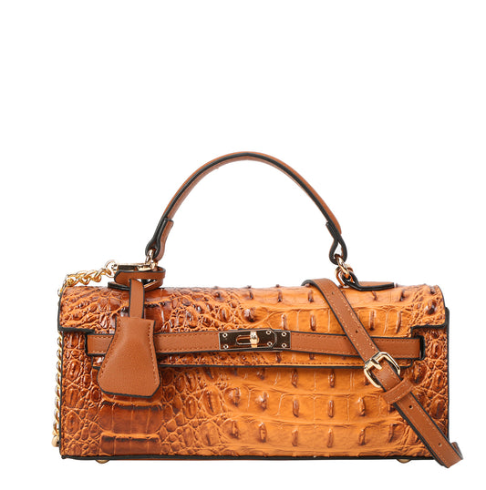 Croco Boxy Satchel