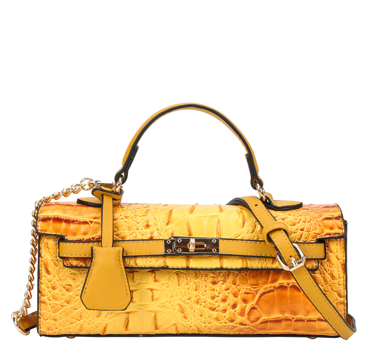 Croco Boxy Satchel