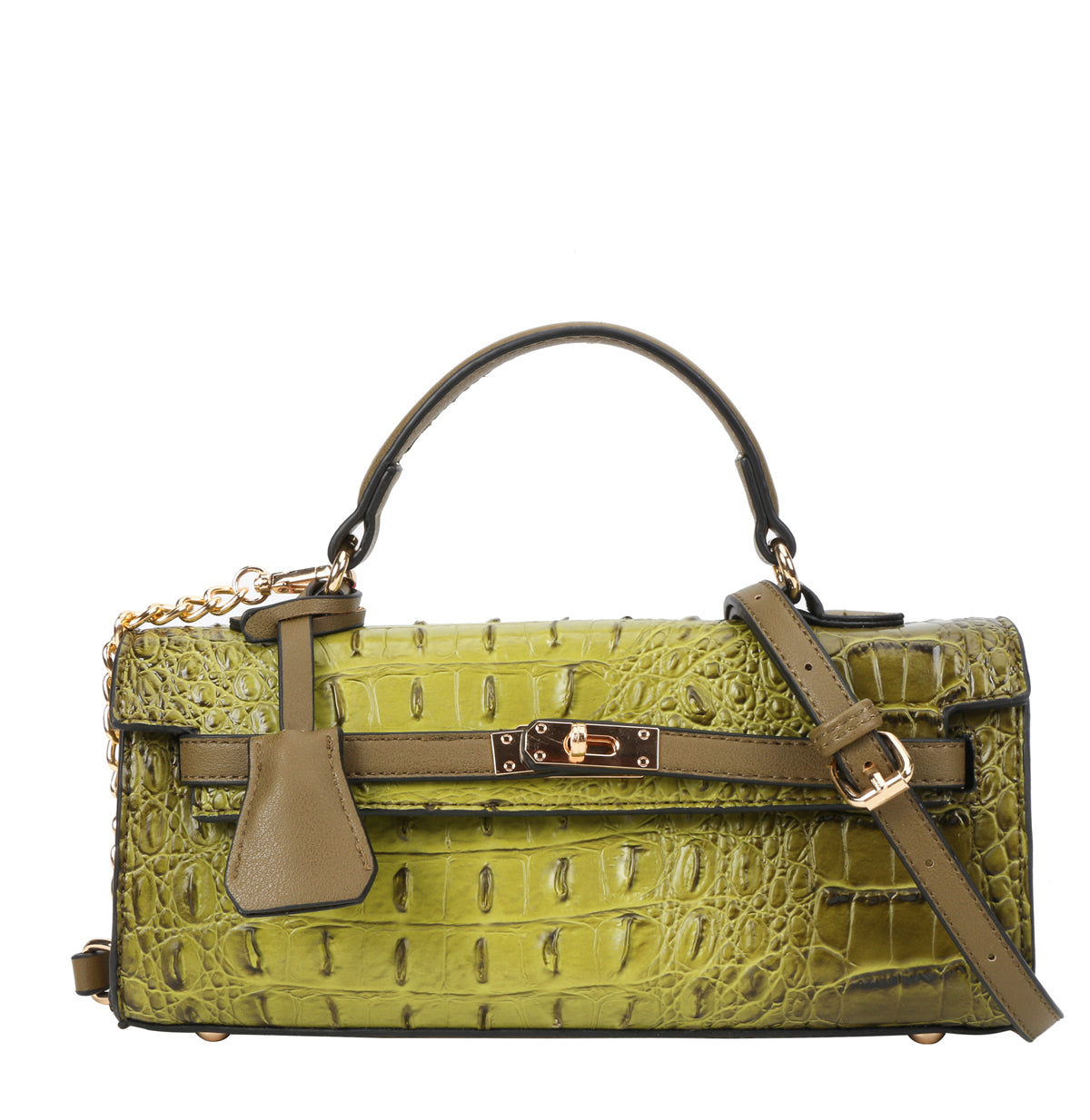 Croco Boxy Satchel