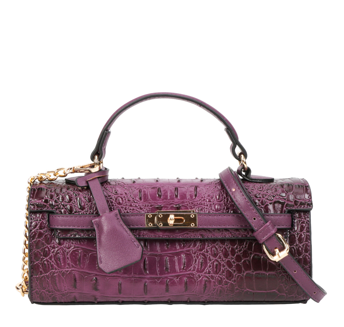 Croco Boxy Satchel