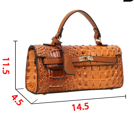 Croco Boxy Satchel