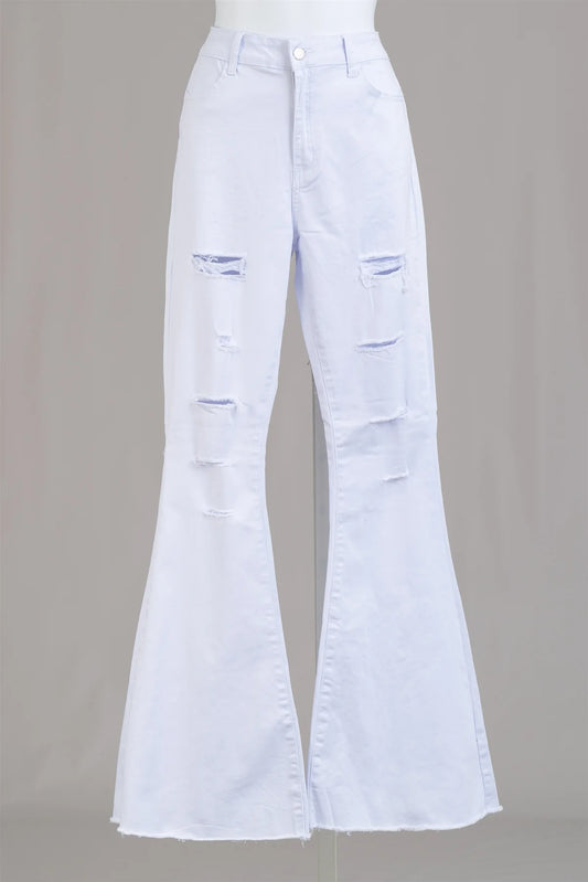 White Ripped Flare M