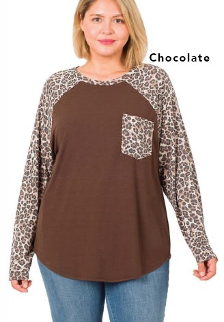 Printed Knit Top Plus Size