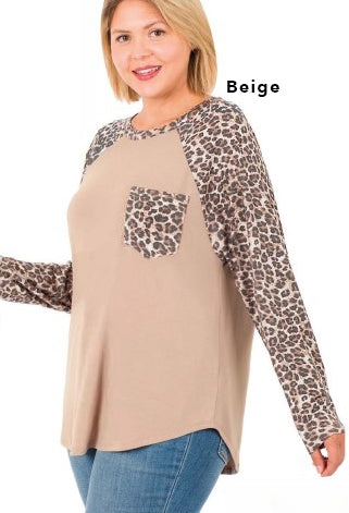 Printed Knit Top Plus Size