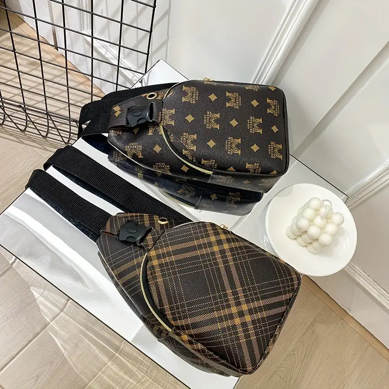 Checkered Coffee Chest Bag