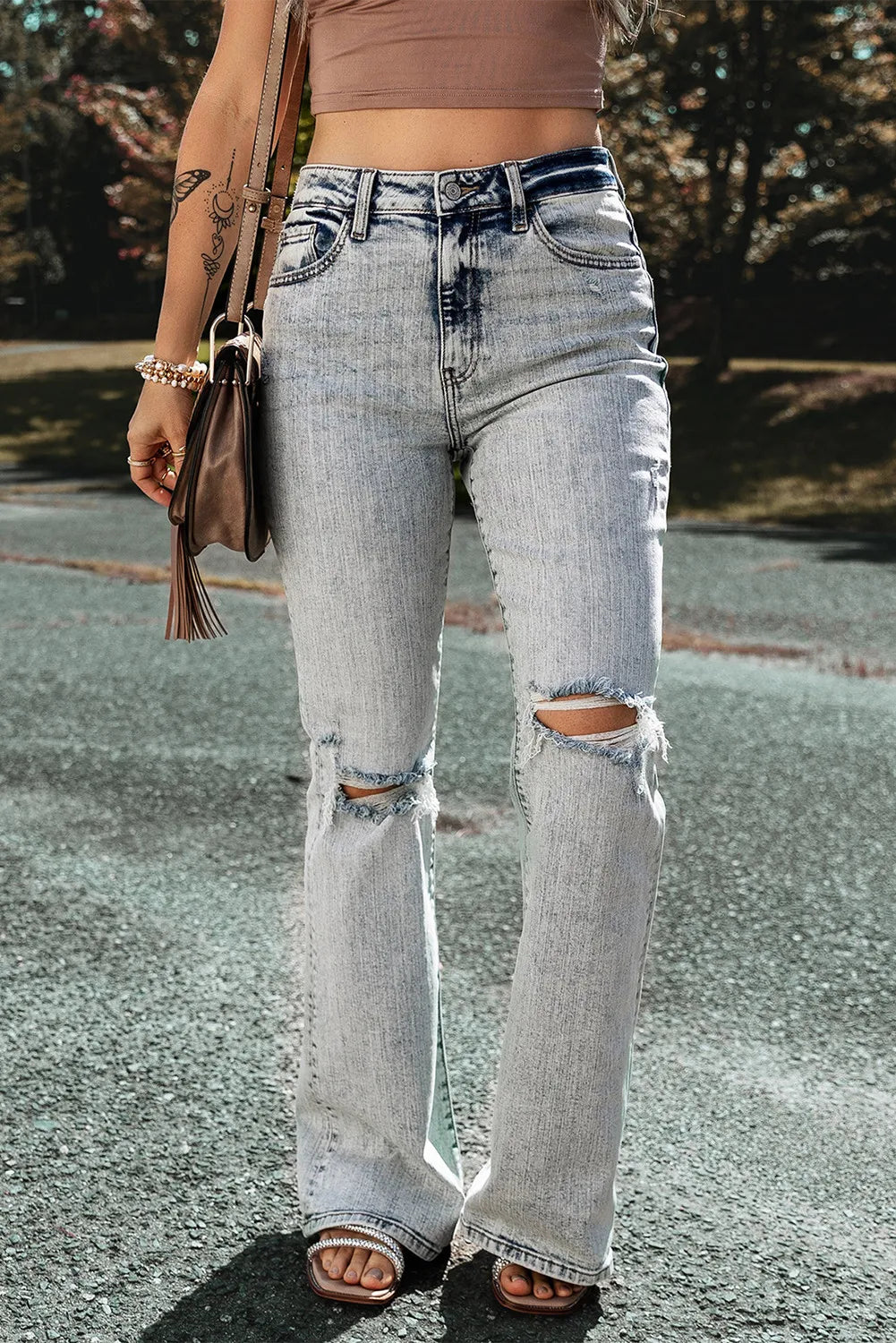 Distressed Washed Jeans