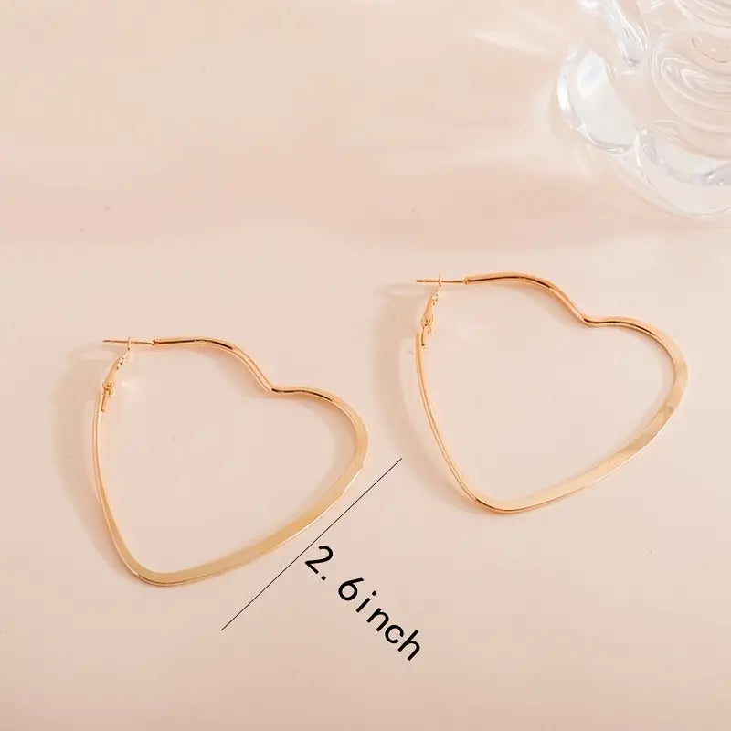 Big Heart-Shaped Hoop Earrings