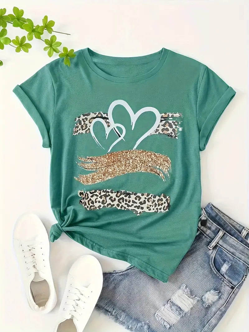 Heart & Leopard Tee