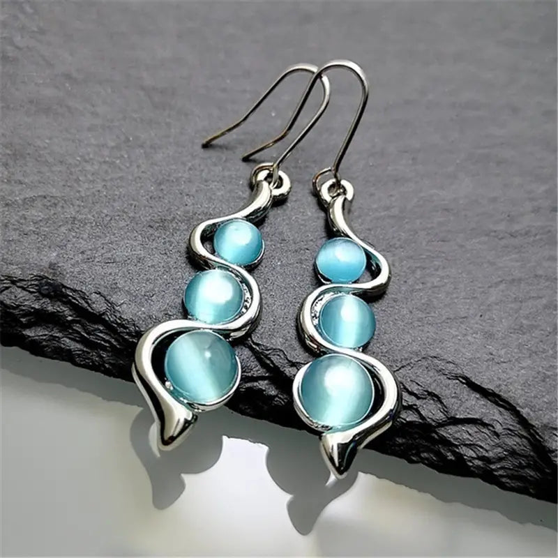 Blue Plastic Drop Earrings