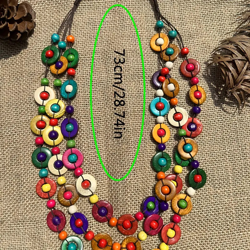 Coconut Shell Necklace Multicolor