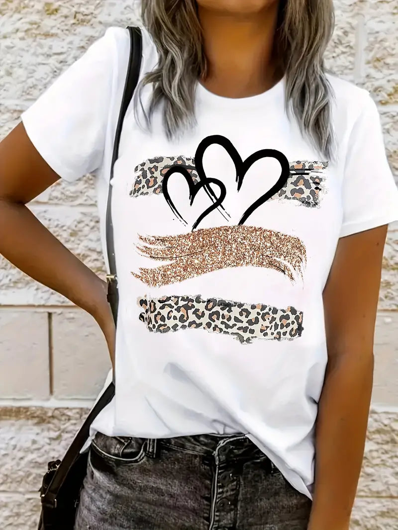 Heart & Leopard Tee