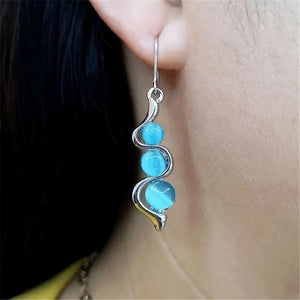 Blue Plastic Drop Earrings