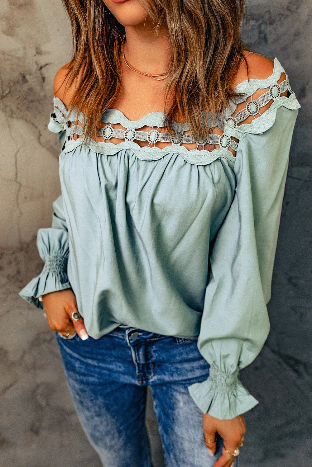 Green Lace Top