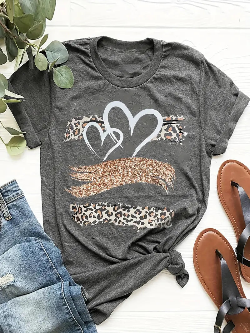 Heart & Leopard Tee