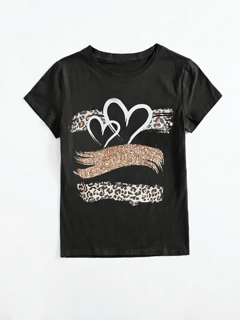 Heart & Leopard Tee