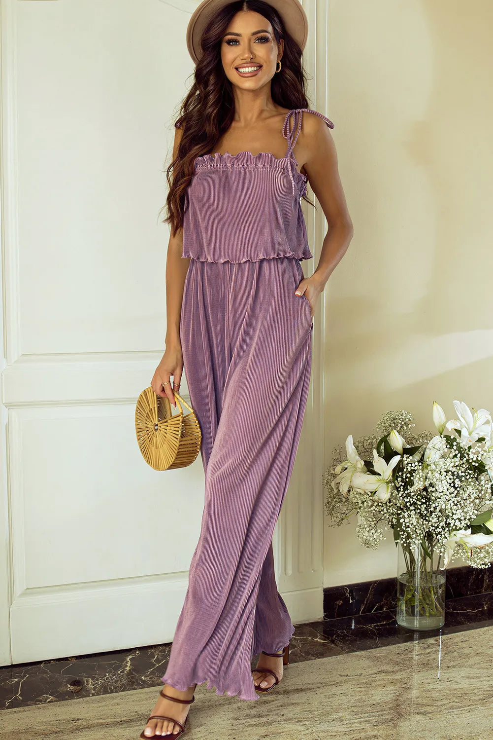 Rose Pleated Jumpsuit