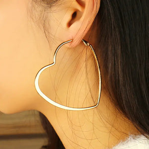 Big Heart-Shaped Hoop Earrings