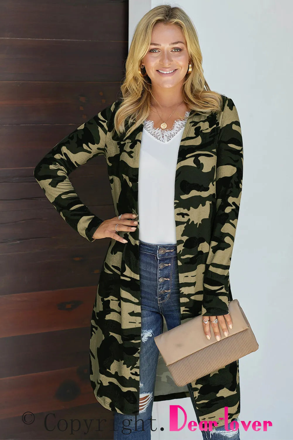 Green Camo Cardigan