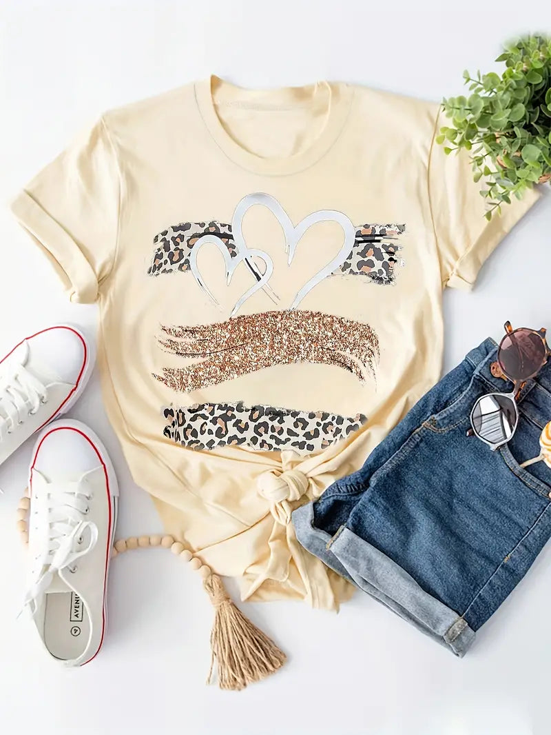 Heart & Leopard Tee