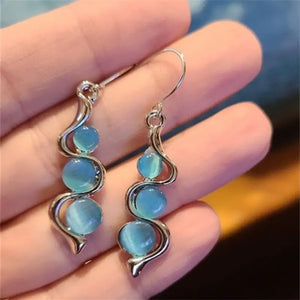 Blue Plastic Drop Earrings