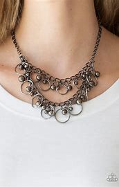 Warning Bells Black Necklace